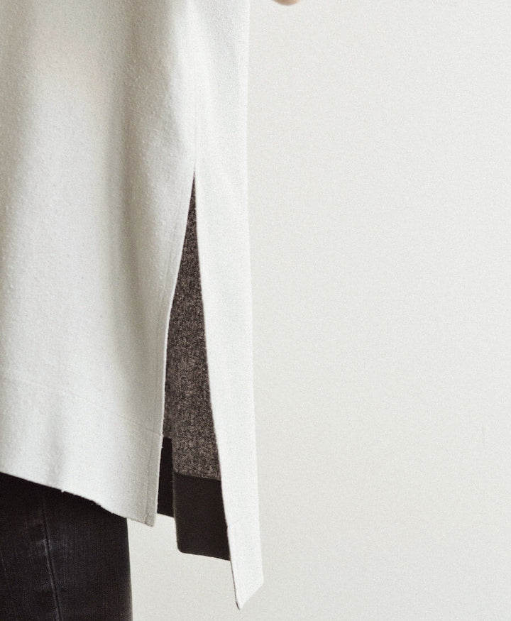 Graues Split Top aus Bourette - Secondhand - Jamie & the Jones - clomes