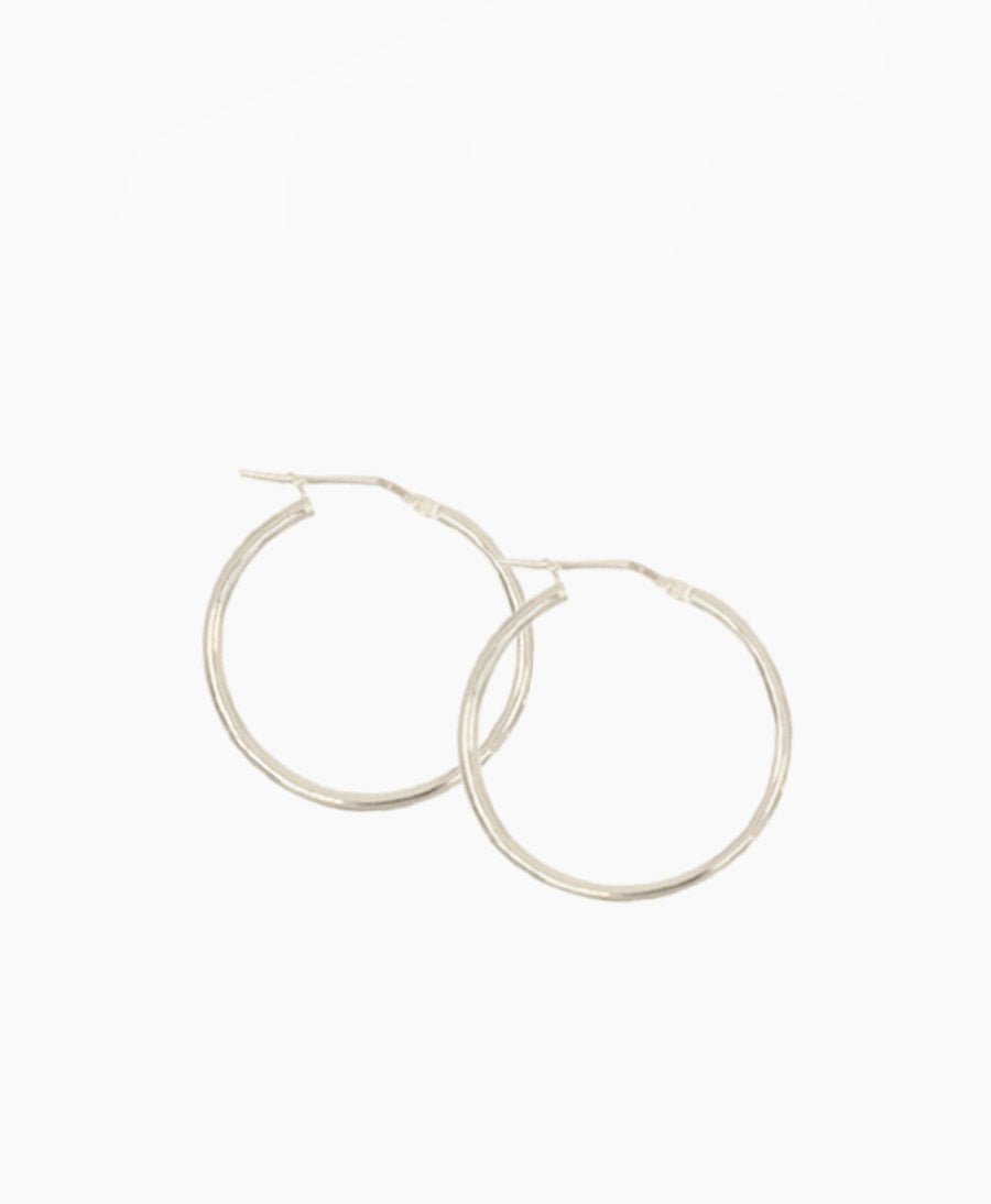 Grosse dünne Creolen VIDA 40mm mit Klappverschluss - Sterling Silber - Clomes - clomes