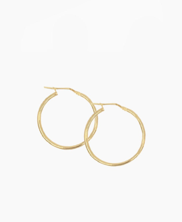 Grosse dünne Creolen VIDA 40mm mit Klappverschluss - Vermeil - Clomes - clomes