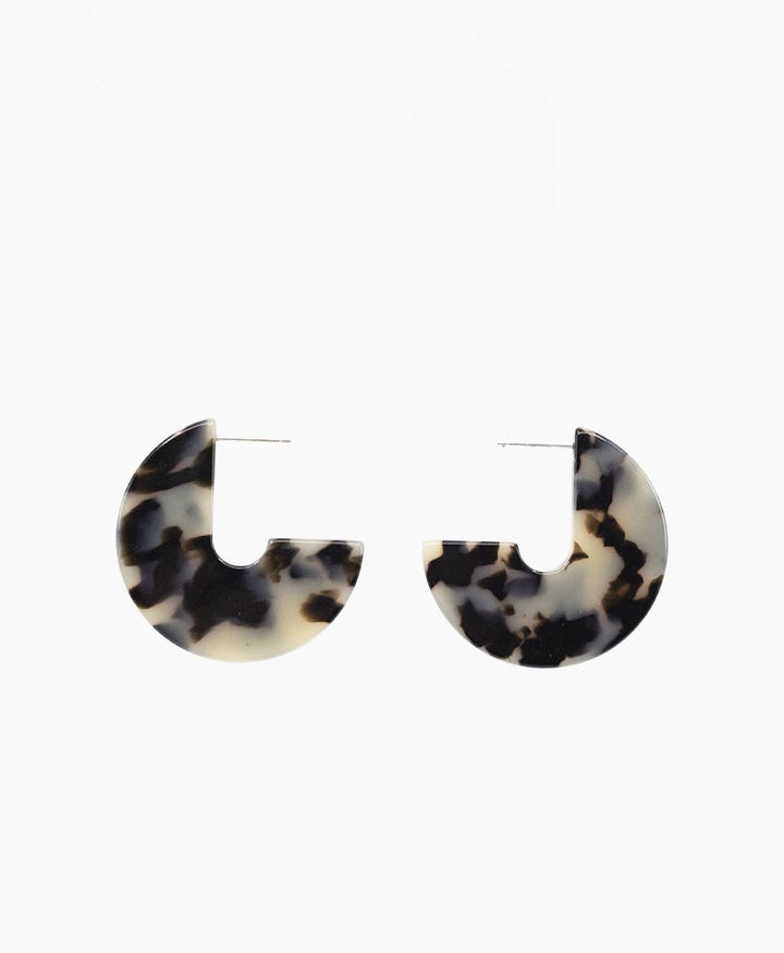 Grosse Ohrringe DAJA aus Acetat - Helles Tortoise - Clomes - clomes