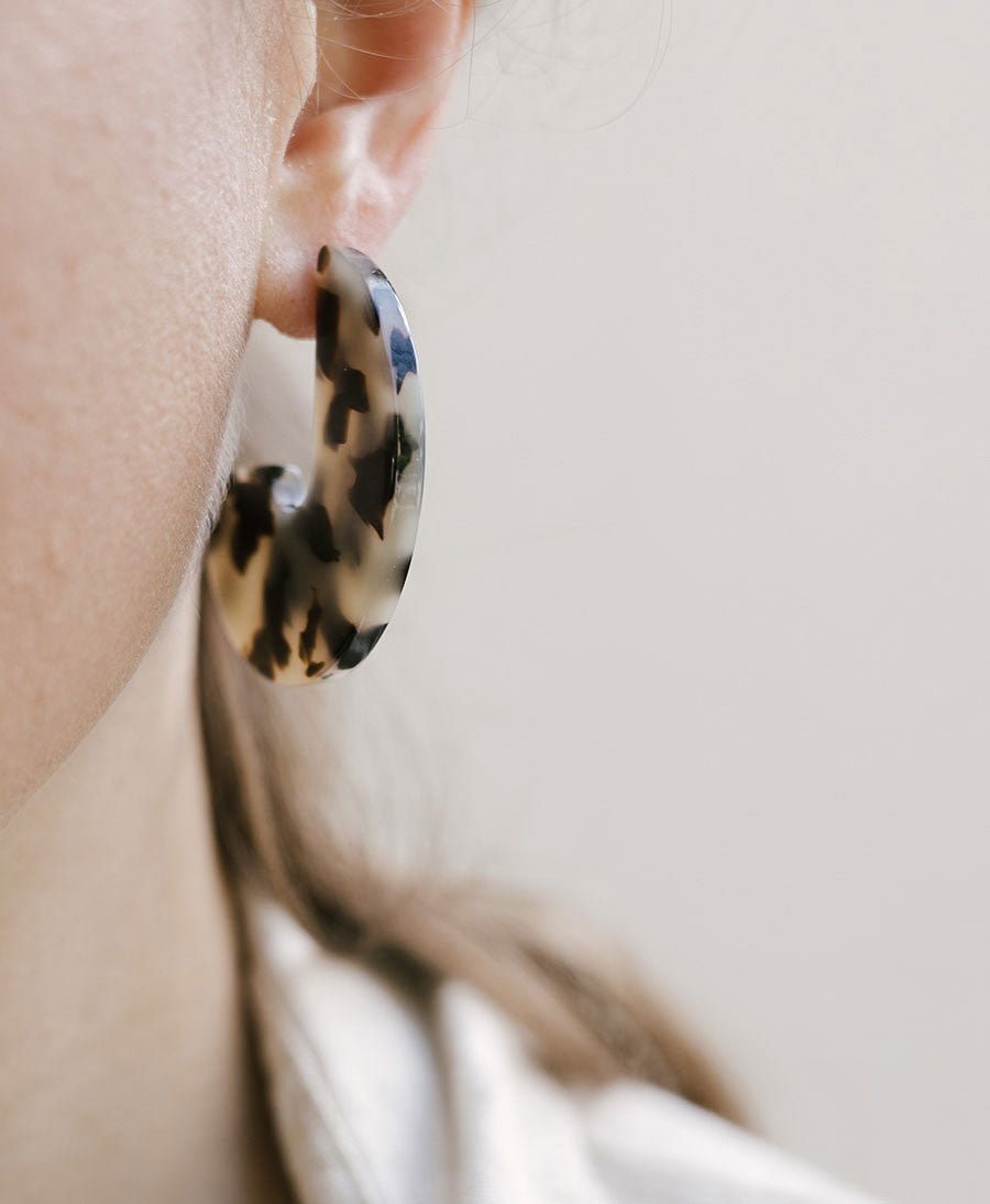 Grosse Ohrringe DAJA aus Acetat - Helles Tortoise - Clomes - clomes