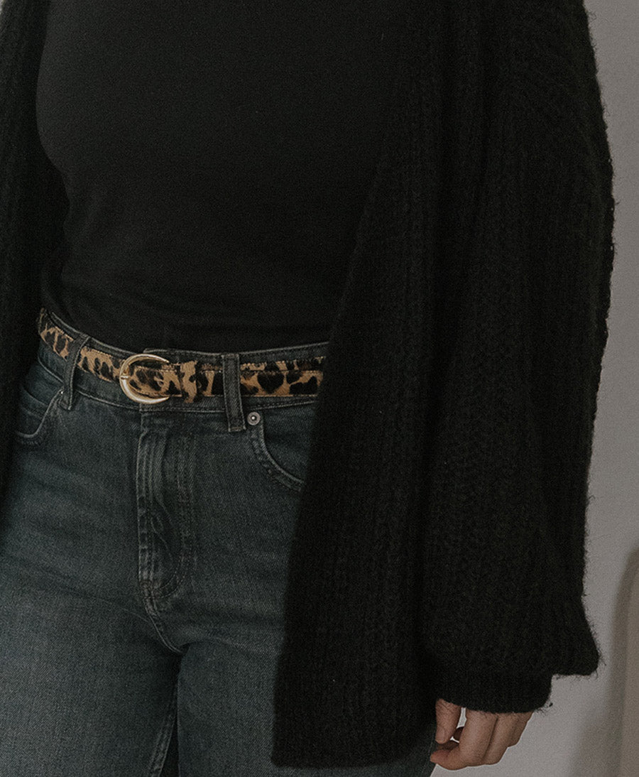 Ledergürtel LOUISA mit goldiger Schnalle - Leo