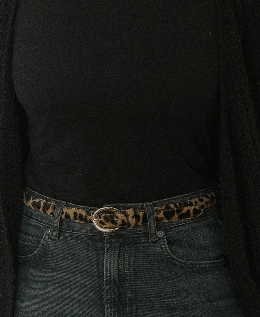 Ledergürtel LOUISA mit goldiger Schnalle - Leo