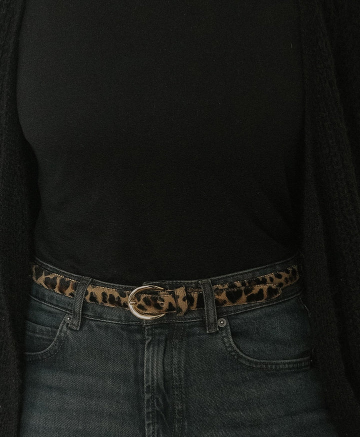 Ledergürtel LOUISA mit goldiger Schnalle - Leo