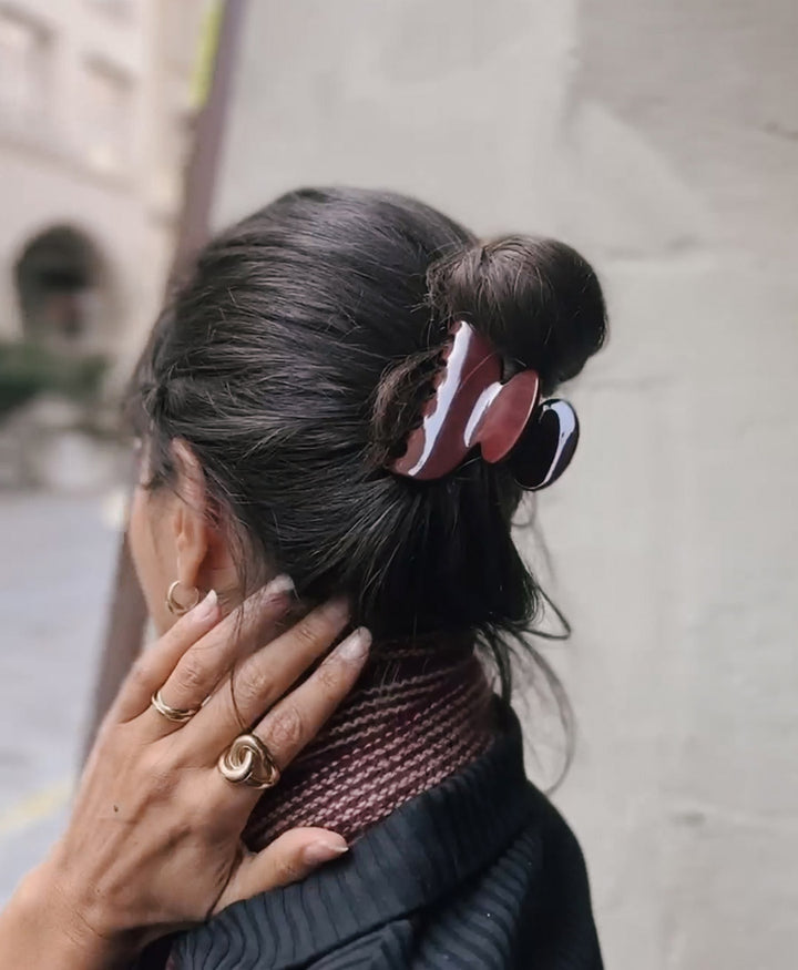 Haarklammer CARMEN (M) aus Acetat - Bordeaux