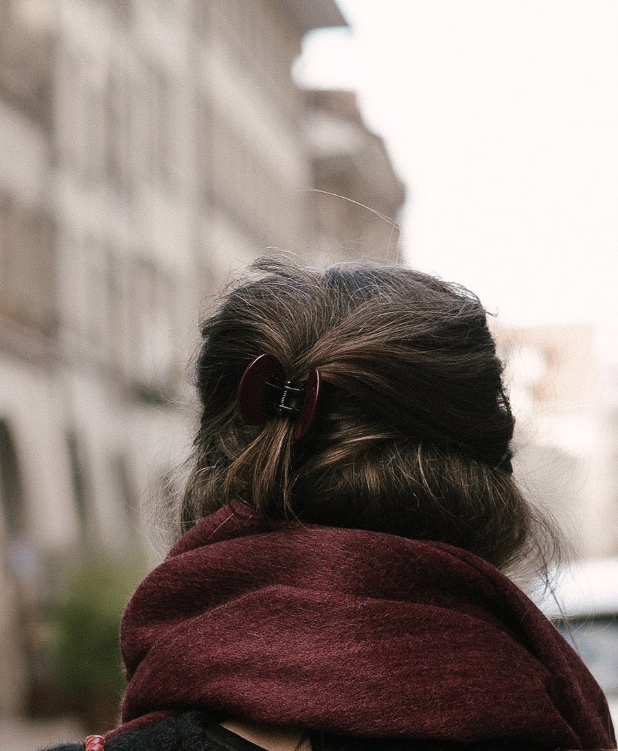 Haarklammer CARMEN (M) aus Acetat - Bordeaux
