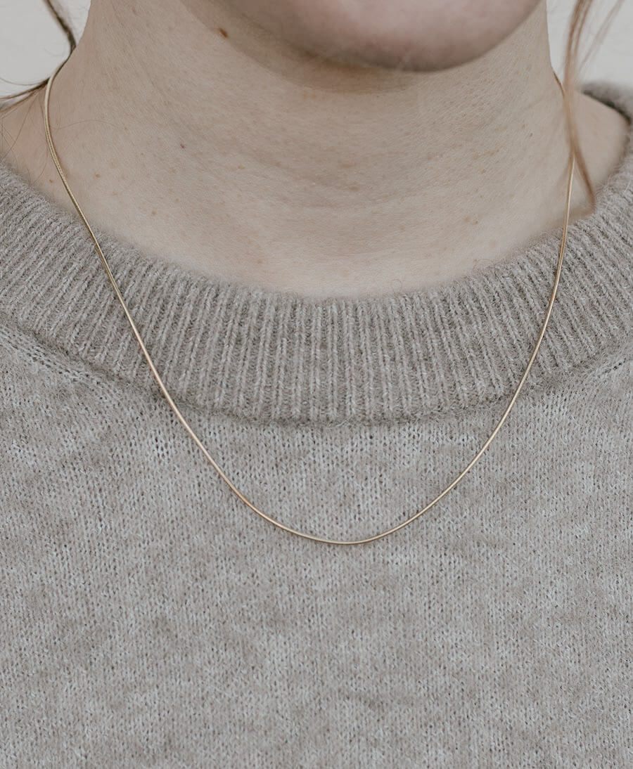 Halskette runde Schlangenkette 45cm - Vermeil - Clomes - clomes