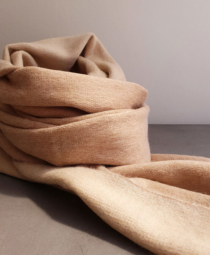 Halstuch Alpaka Schal - Doble Velvet Beige - Bufandy - clomes