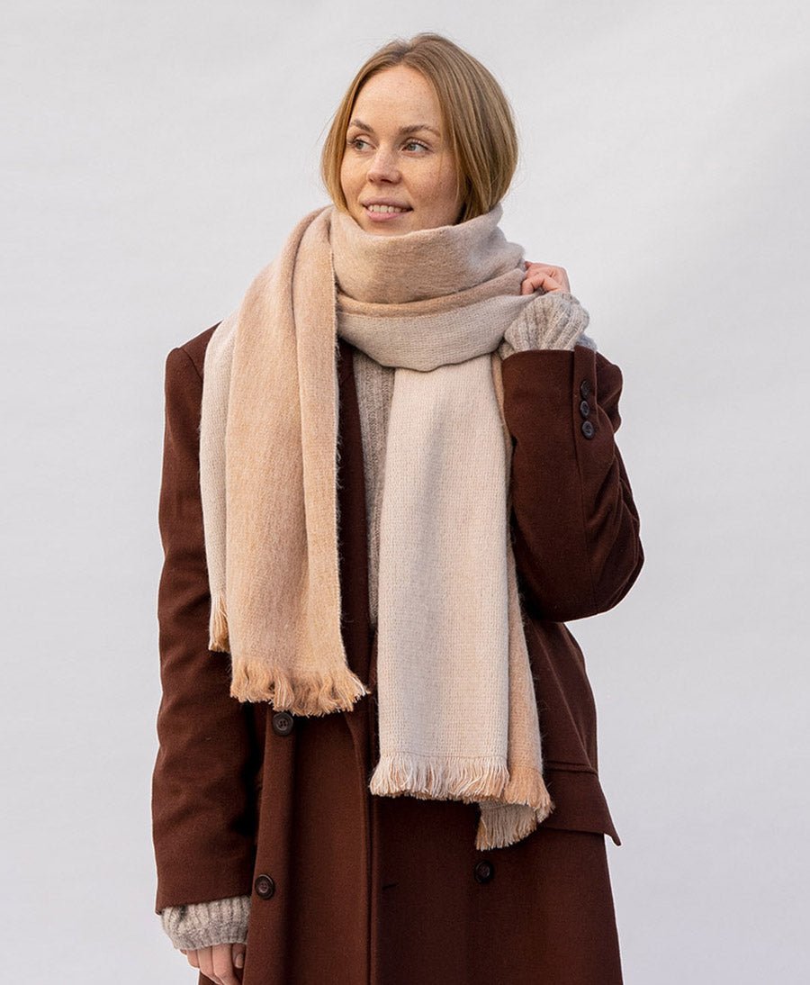 Halstuch Alpaka Schal - Doble Velvet Beige - Bufandy - clomes