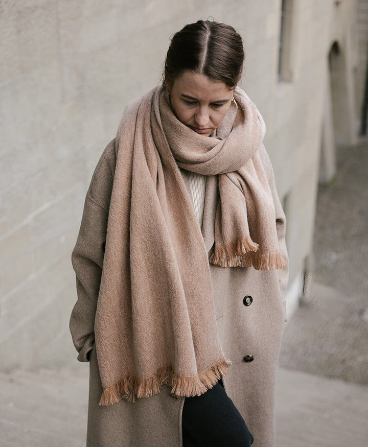 Halstuch Alpaka Schal - Doble Velvet Beige - Bufandy - clomes