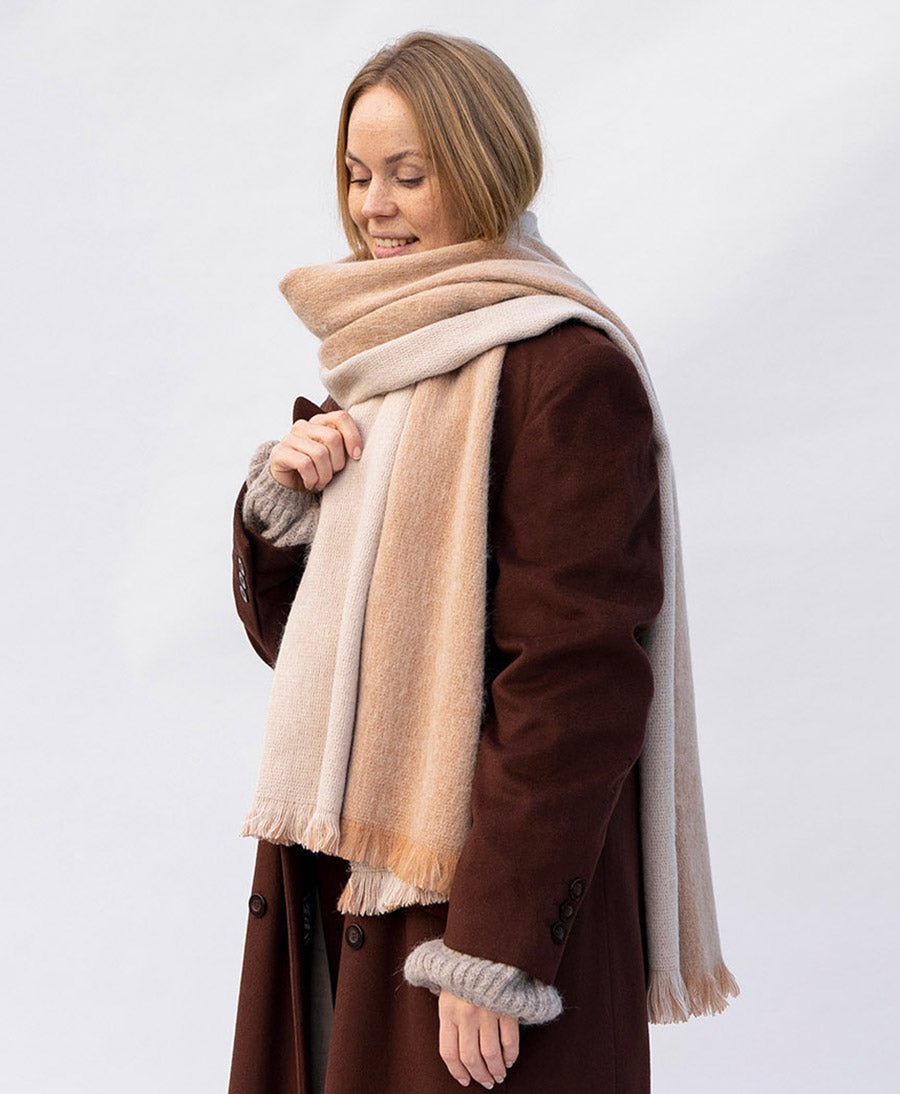 Halstuch Alpaka Schal - Doble Velvet Beige - Bufandy - clomes
