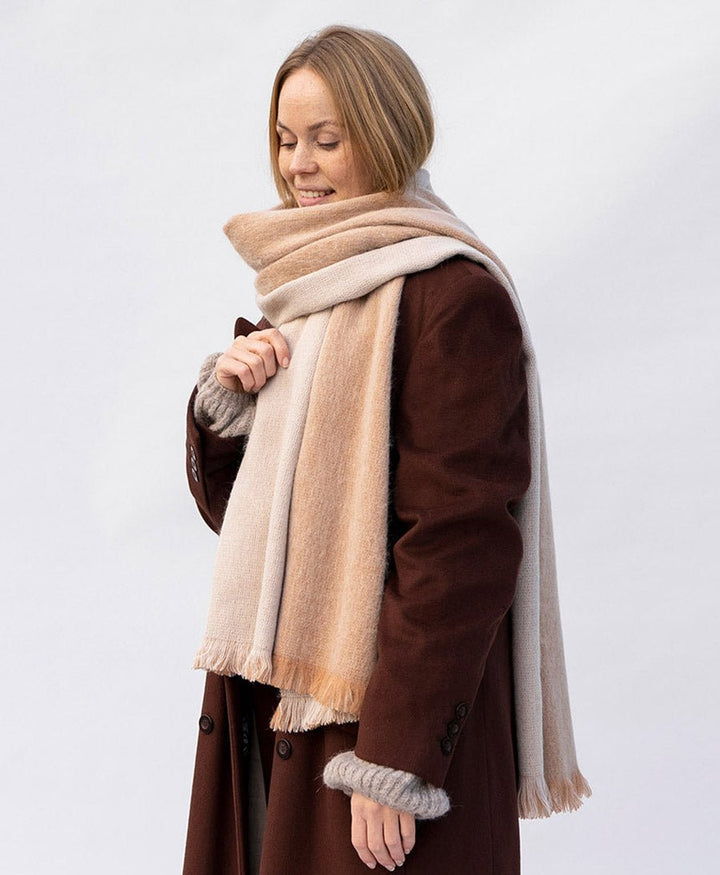 Halstuch Alpaka Schal - Doble Velvet Beige - Bufandy - clomes
