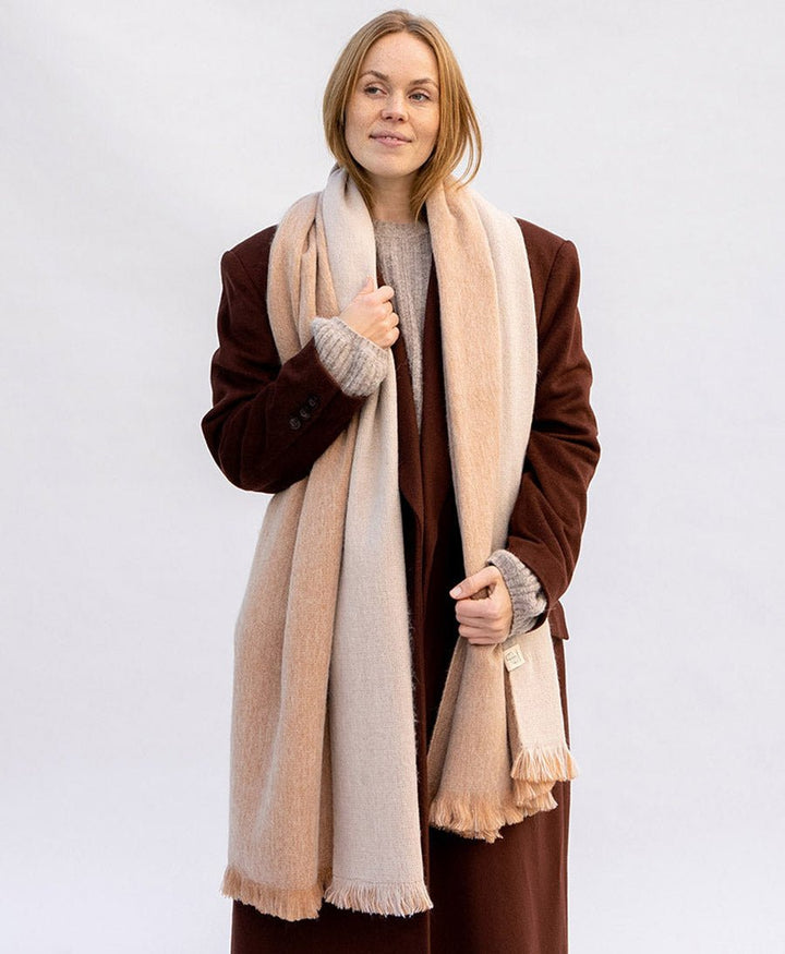 Halstuch Alpaka Schal - Doble Velvet Beige - Bufandy - clomes