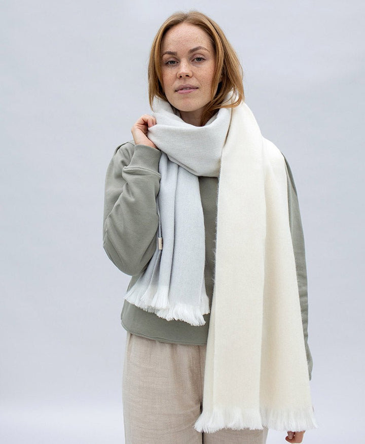 Halstuch Alpaka Schal - Ombre Winter Pearl - Bufandy - clomes