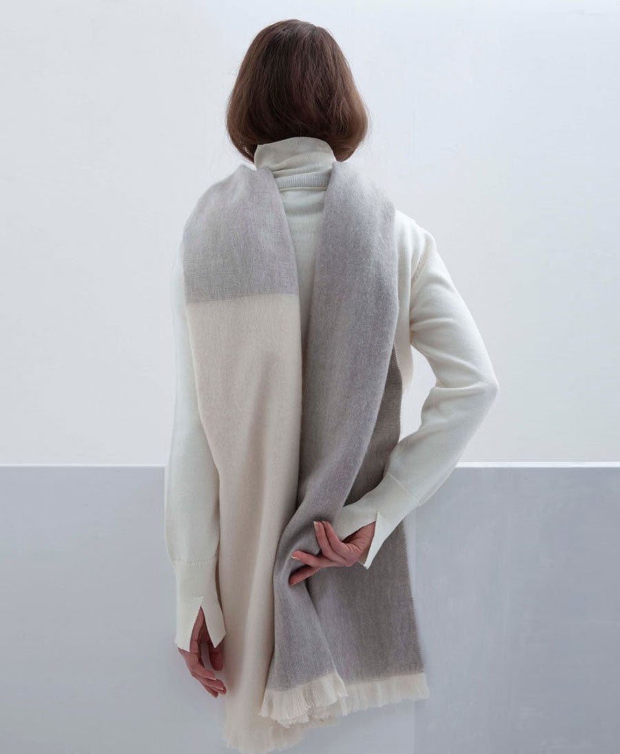Halstuch Alpaka Schal - Ombre Winter Pearl - Bufandy - clomes