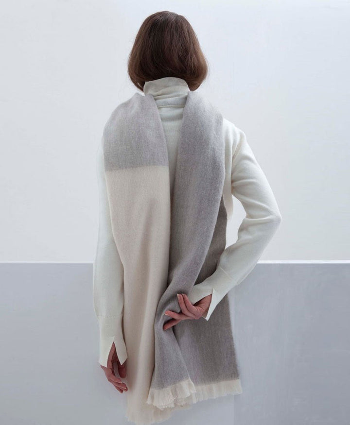 Halstuch Alpaka Schal - Ombre Winter Pearl - Bufandy - clomes
