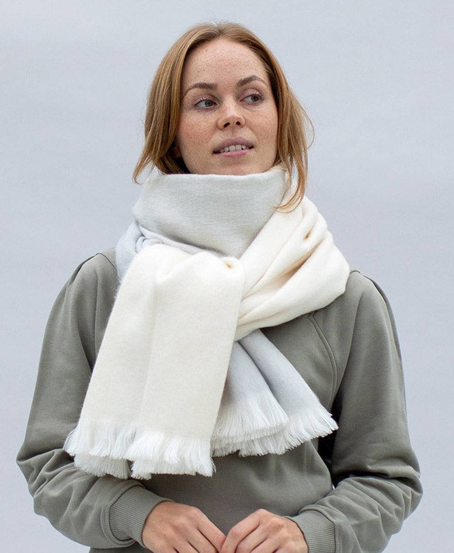 Halstuch Alpaka Schal - Ombre Winter Pearl - Bufandy - clomes
