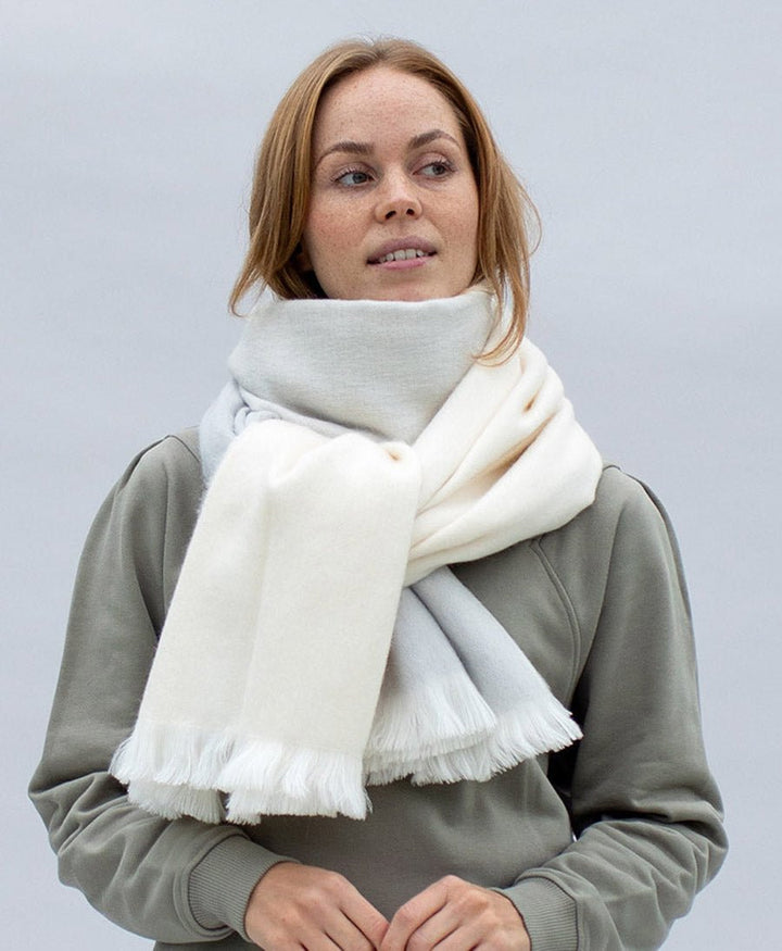 Halstuch Alpaka Schal - Ombre Winter Pearl - Bufandy - clomes