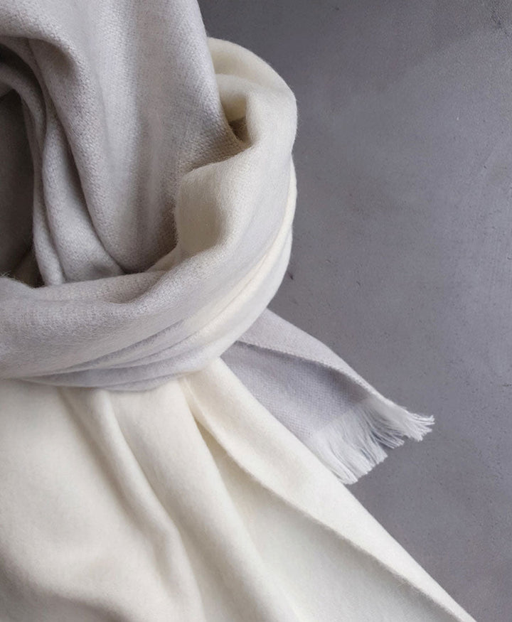 Halstuch Alpaka Schal - Ombre Winter Pearl - Bufandy - clomes
