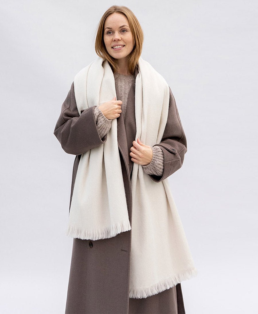 Halstuch Alpaka Schal - Solid Butter Cream - Bufandy - clomes