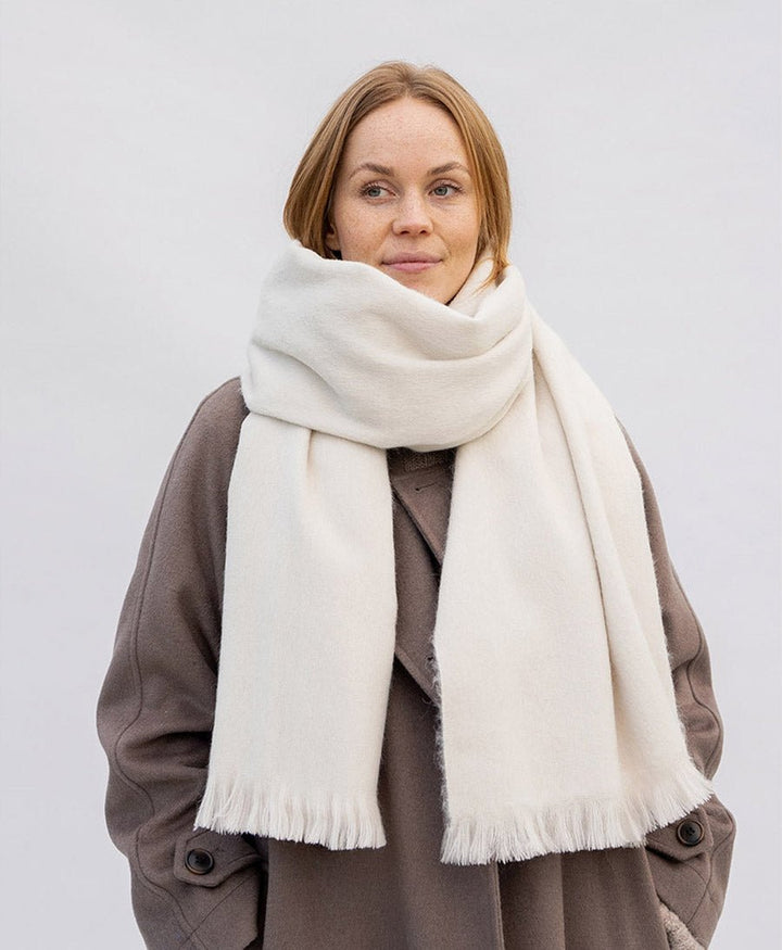 Halstuch Alpaka Schal - Solid Butter Cream - Bufandy - clomes