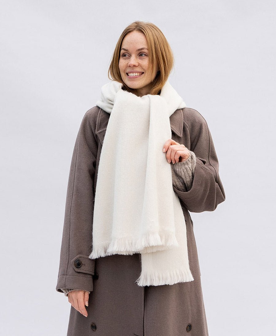 Halstuch Alpaka Schal - Solid Butter Cream - Bufandy - clomes