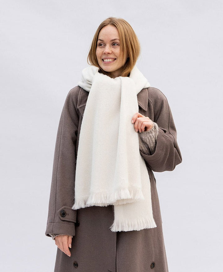 Halstuch Alpaka Schal - Solid Butter Cream - Bufandy - clomes