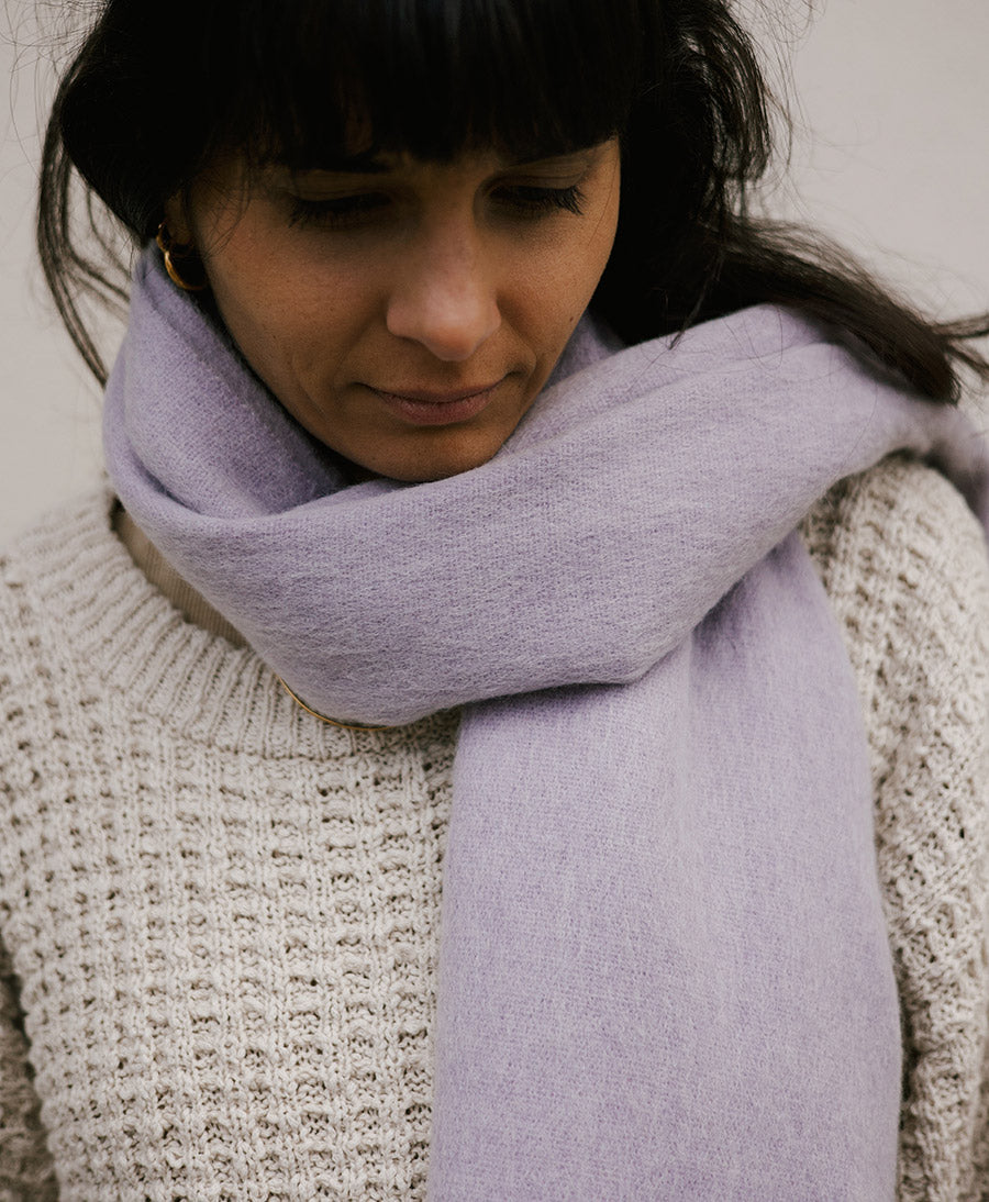 Halstuch Alpaka Schal - Solid Lavender Frost
