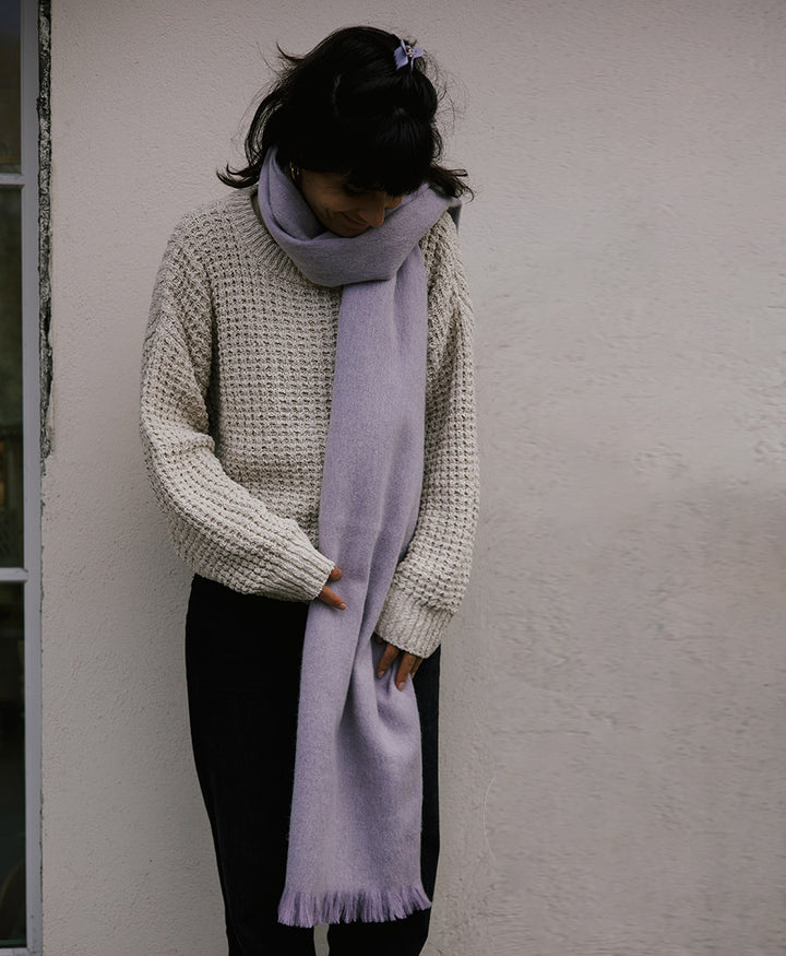 Halstuch Alpaka Schal - Solid Lavender Frost