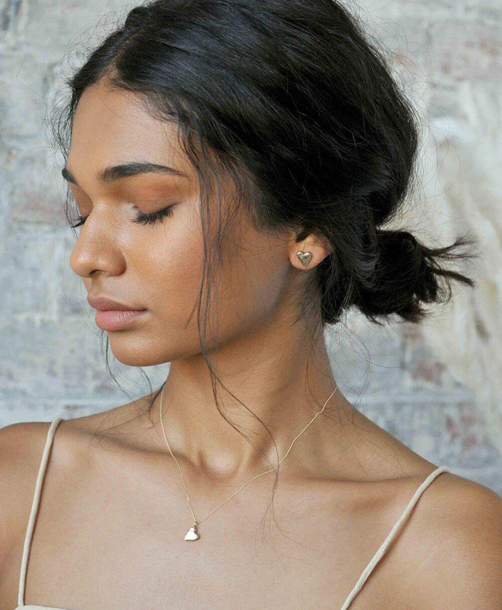 Herz - Ohrstecker Gold "Handformed Heart" - Wild Fawn - clomes