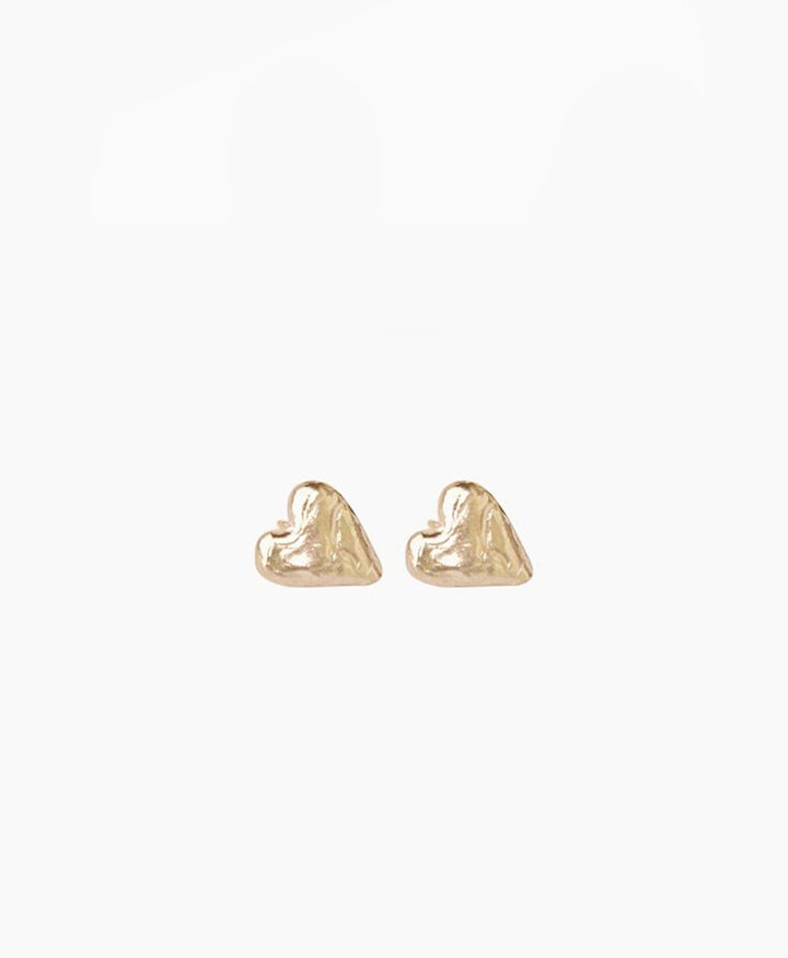 Herz - Ohrstecker Gold "Handformed Heart" - Wild Fawn - clomes