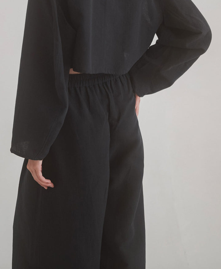 Stoffhose "Wide Trousers" - Schwarz