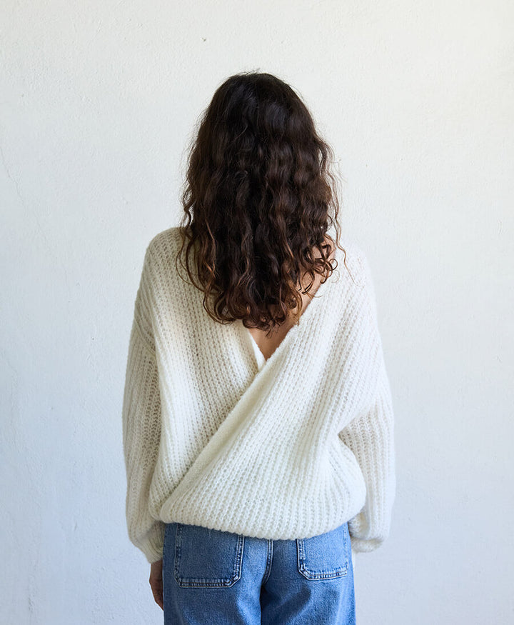 Leichter Strick-Wickelcardigan VEGA - Ivory