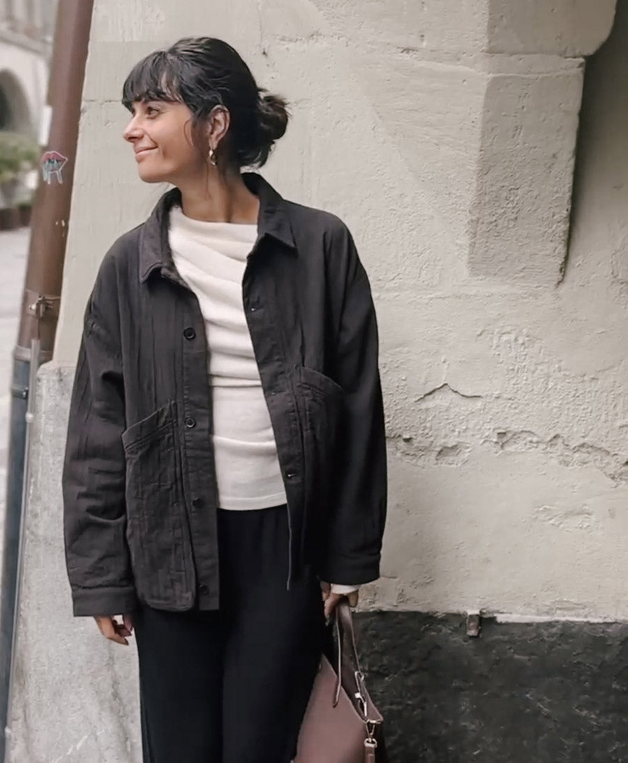 Drape Top / Oberteil mit drapiertem Ausschnitt - Creme
