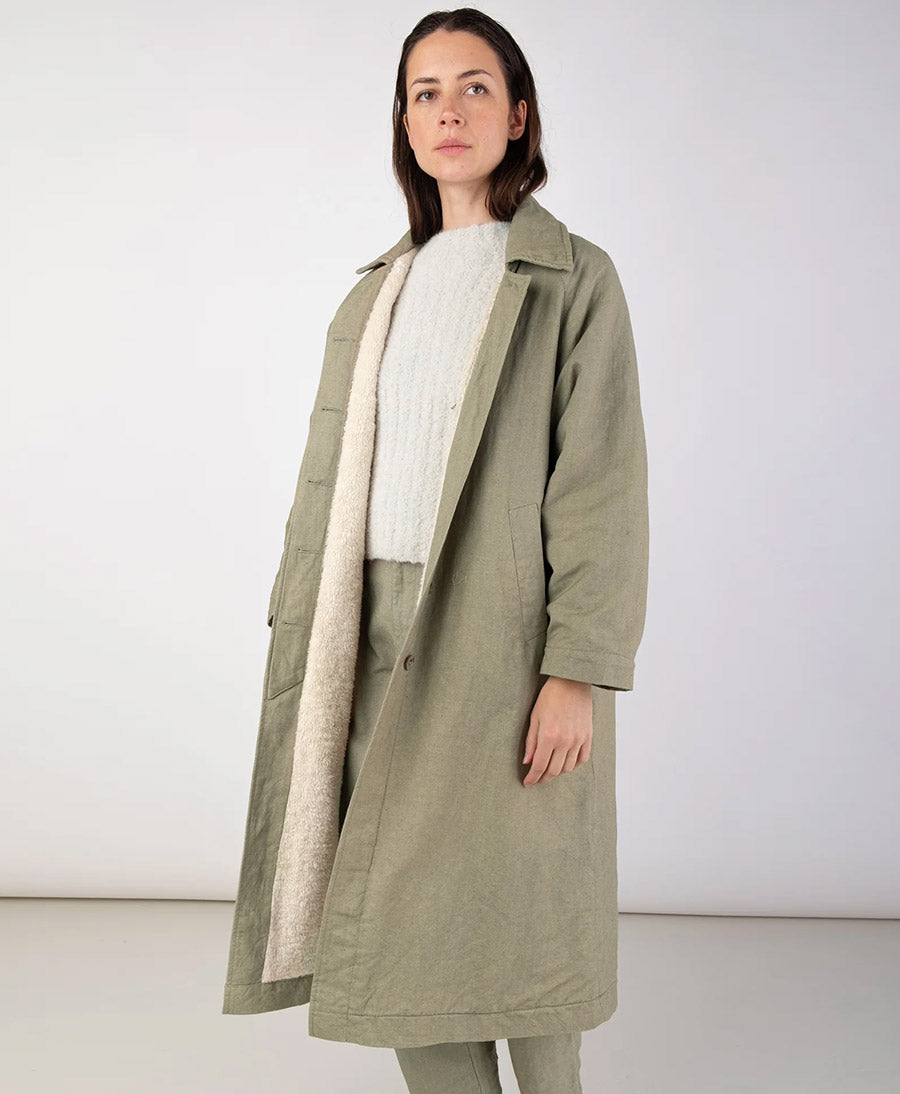 Mantel - Jade Sherpa Lined Trench