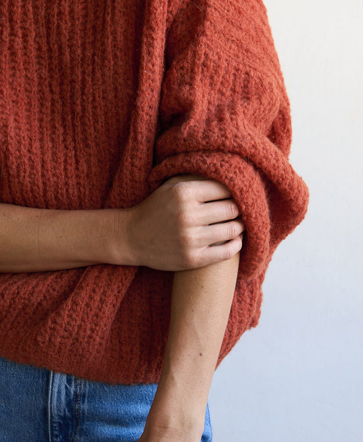Leichter Strick-Wickelcardigan VEGA - Ochre