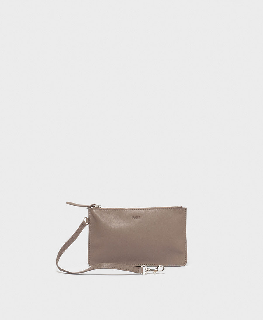 Mittelgrosse Knot Bag aus weichem Leder - Clay
