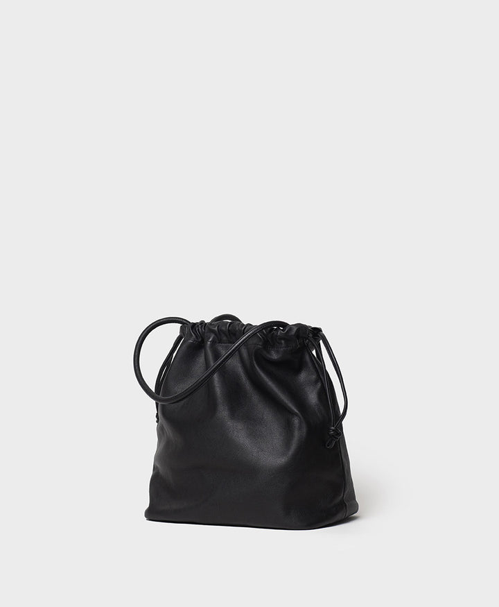 Grosse Knot Bag aus weichem Leder - Schwarz