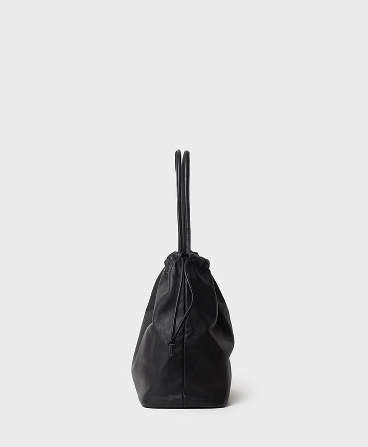 Grosse Knot Bag aus weichem Leder - Schwarz