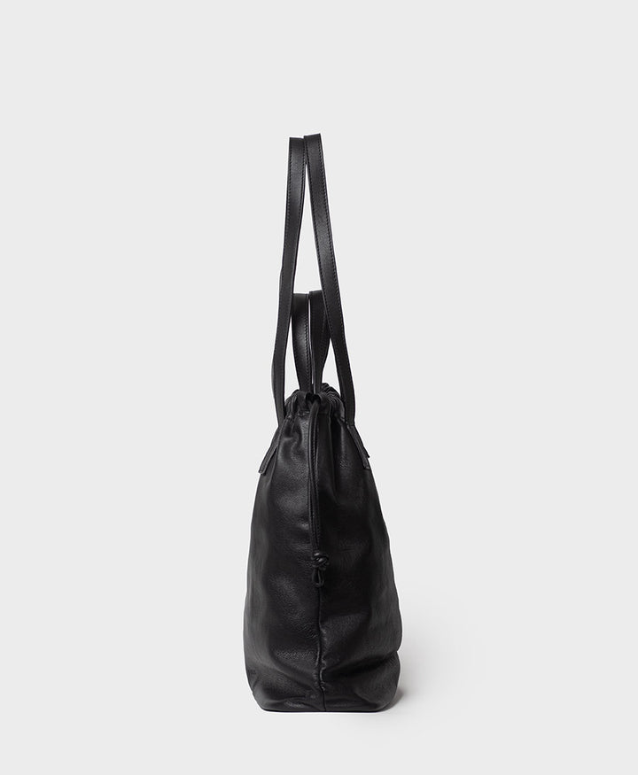 Knot Bag aus weichem Leder - Schwarz