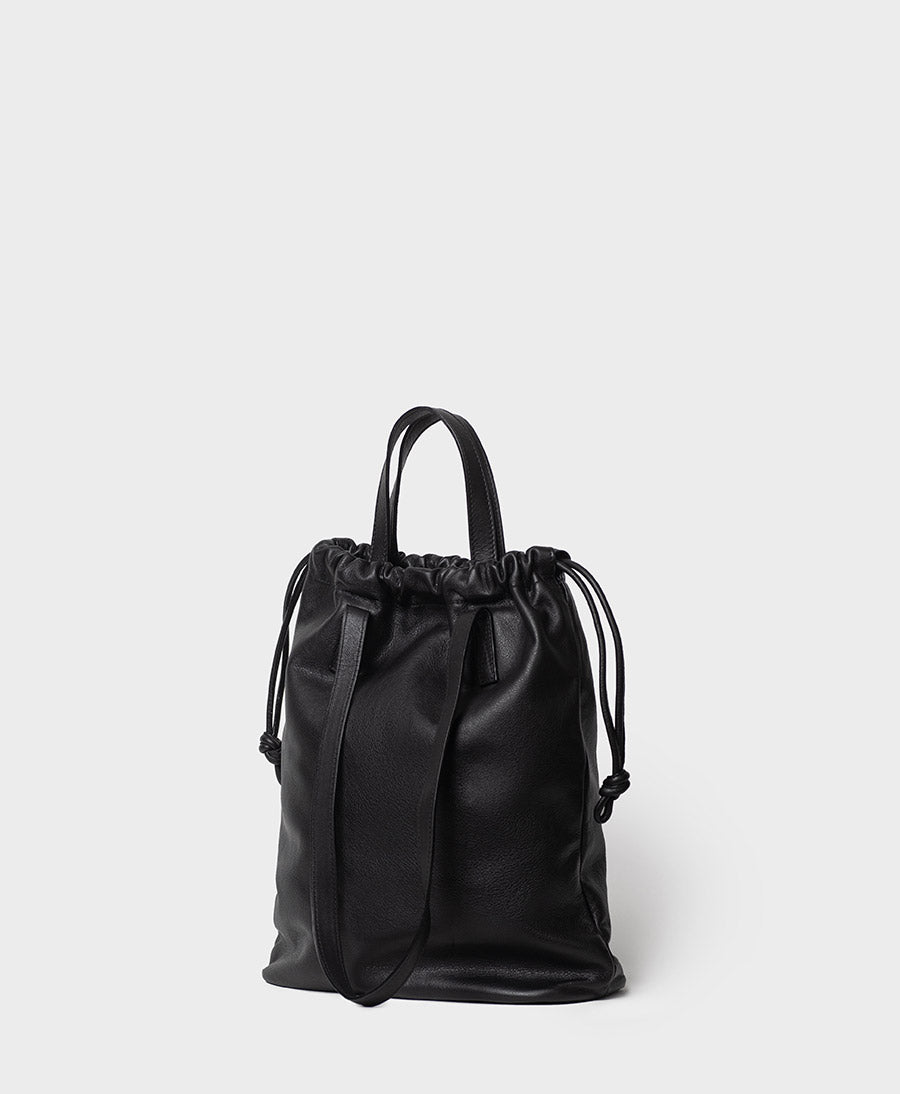 Knot Bag aus weichem Leder - Schwarz