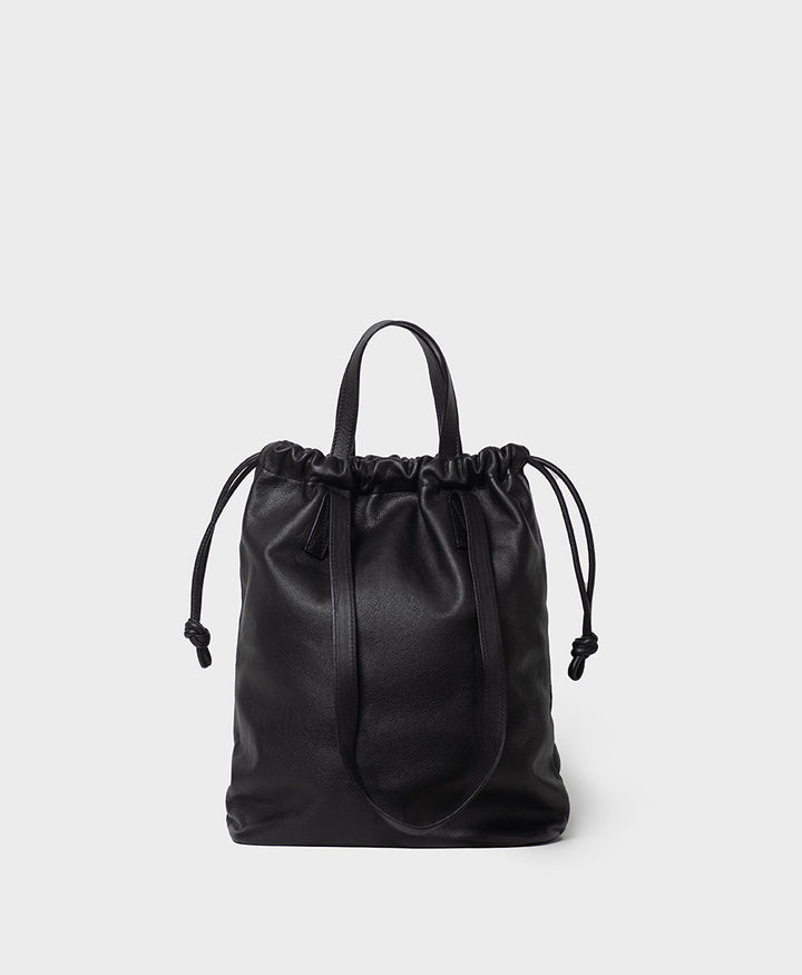Knot Bag aus weichem Leder - Schwarz