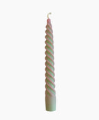 Spiral Stabkerze Zweifarbig Allumee in Pastellgrün / Rosa