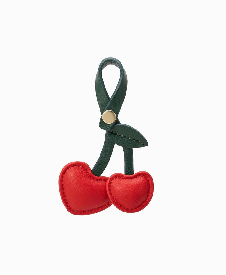 Taschenanhänger KIRSCHE aus veganem Leder - Rot