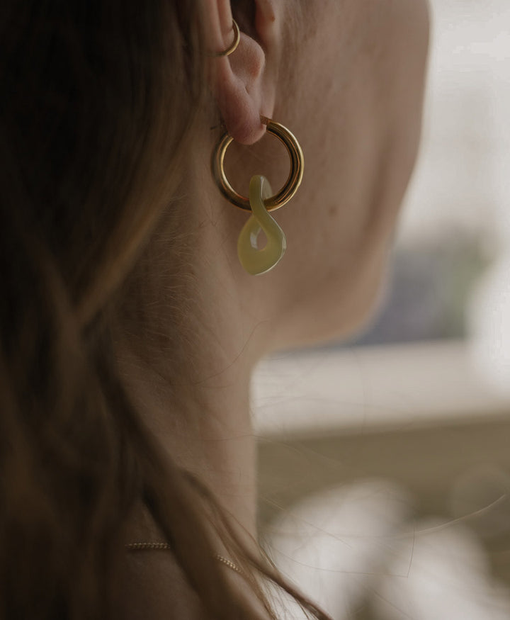 Anhänger Emily (einzel) für Creolen aus Acetat - Kiwi