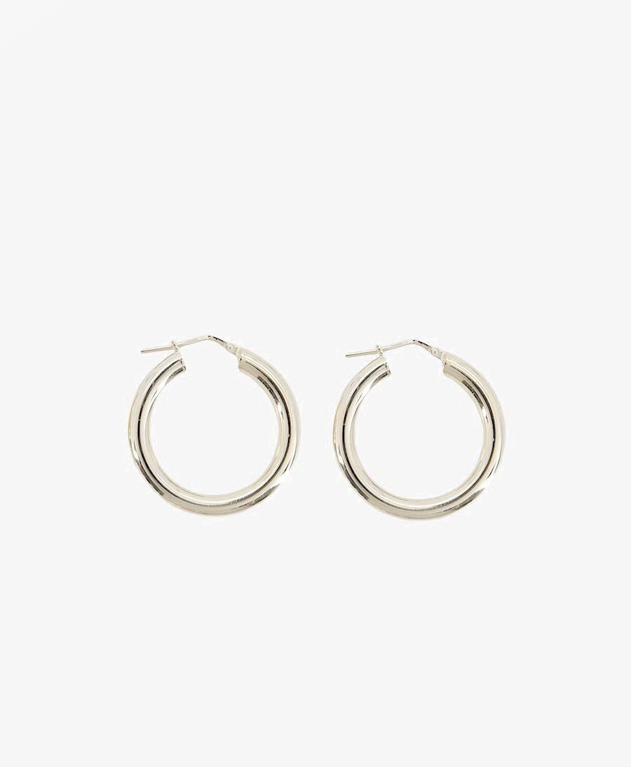 Klassische Creolen VIDA 28mm mit Klappverschluss - Sterling Silber - Clomes - clomes