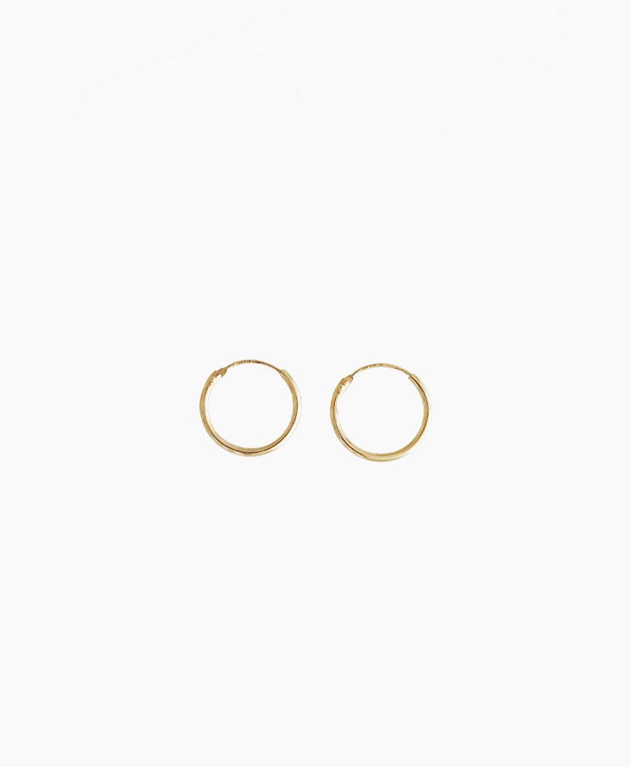 Klassische dünne Creolen 15mm - Echtgold - Clomes - clomes