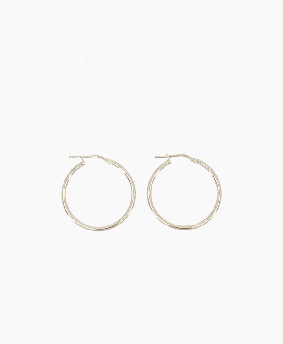 Klassische dünne Creolen VIDA 30mm mit Klappverschluss - Sterling Silber - Clomes - clomes