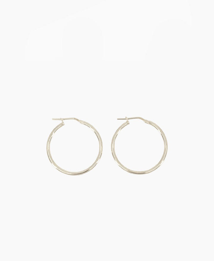 Klassische dünne Creolen VIDA 30mm mit Klappverschluss - Sterling Silber - Clomes - clomes