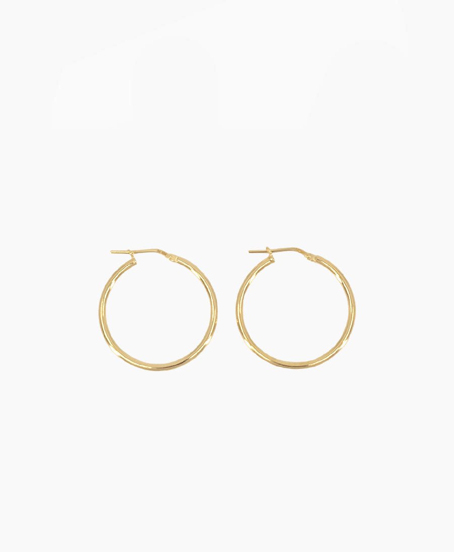 Klassische dünne Creolen VIDA 30mm mit Klappverschluss - Vermeil - Clomes - clomes